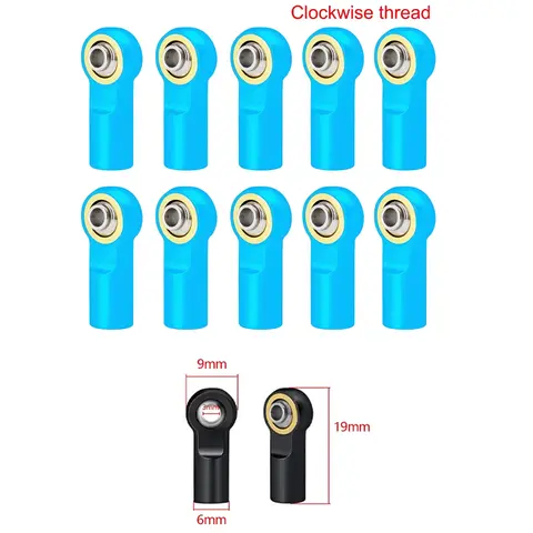 10개 금속 M3 19MM 알루미늄 링크 타이로드 엔드 볼 조인트 (1/10 RC 크롤러 AXIAL SCX10, D90, D110 & 타미야 CC01 레이싱용)