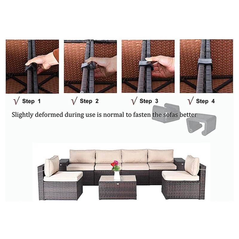 

ABGG-20 PC Outdoor Garden Rattan Wicker Furniture Alignment Fastener Sofa Clip Connector Suitable For Rattan Furniture Sofa
