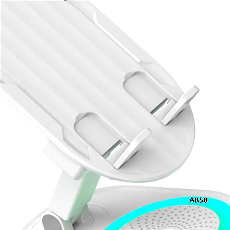 

2X 3-In-1 Phone Holder Inductive Bluetooth Speaker Holder 360°Rotating Folding Lifting Charging Treasure Holder White