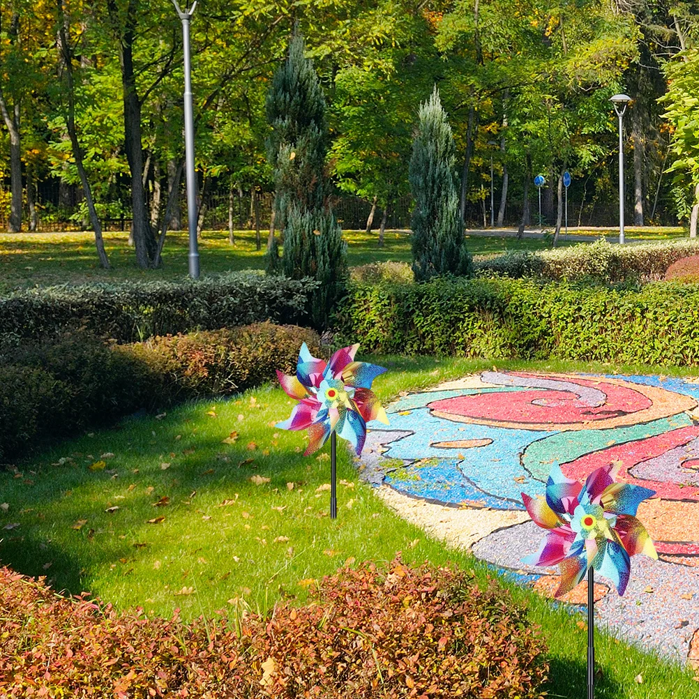 

6pcs Reflective Wind Spinners Outdoor Garden Windmill Yard Ornament Rotating Decorative Spinner For Porch Balcony Lawn Garden