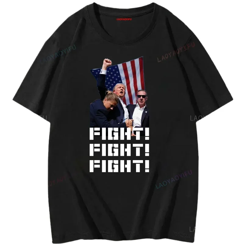 Stand with Trump Printed T-shirt The Return Make America Great Again Tshirt Trump 2024 Shirt Woman Man Cotton Outdoors Tops Tee