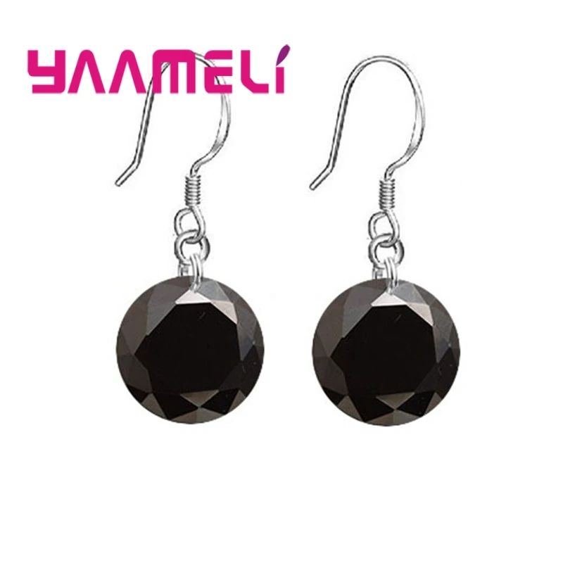 Bulk Sale Price 8 Colors Women Girls French Hook Earrings 925 Sterling Silver 10MM CZ Crystal Ball Jewelry 925 Stamped