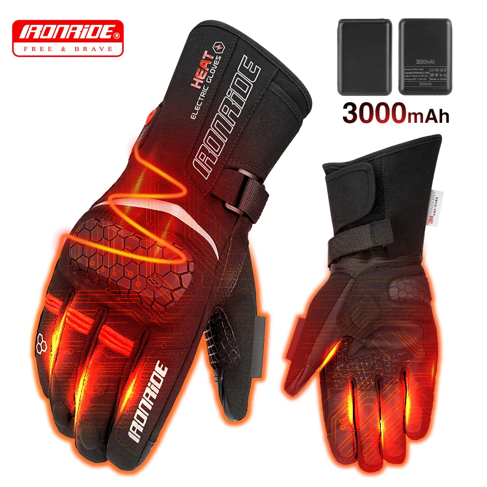 

Heated Gloves Battery Powered Winter Thermal Motorcycle Heating Gloves Riding Waterproof Guantes Para Moto Touch Screen