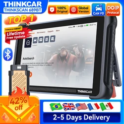 Global Version THINKCAR THINKSCAN 689BT OBD2 Diagnostic Tool Support DOIP CAN FD Lifetime Free Active Test ECU Coding 34 Resets