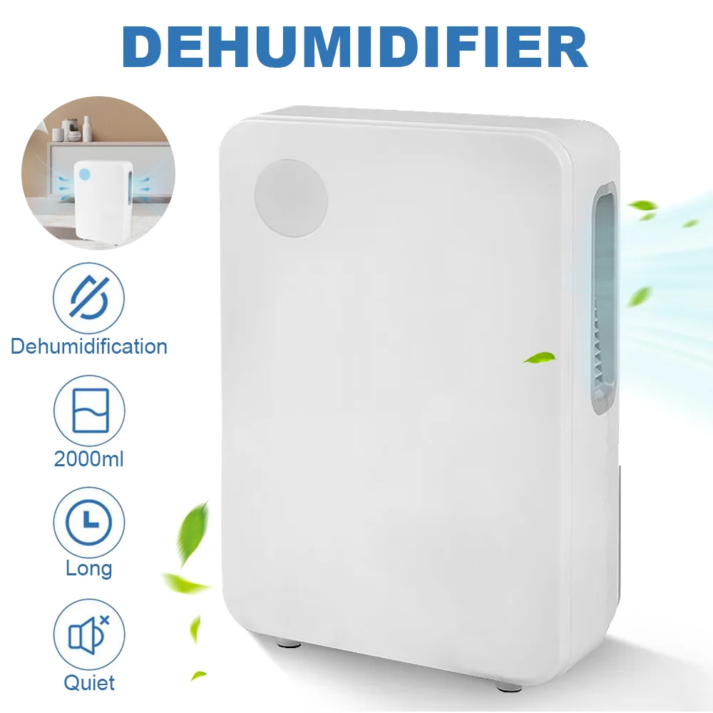 Air Dehumidifier 72W Home Dehumidifier portable dehumidifier Tank capacity 2000ML Air Dryer For Home Bedroom Office Kitchen Drye