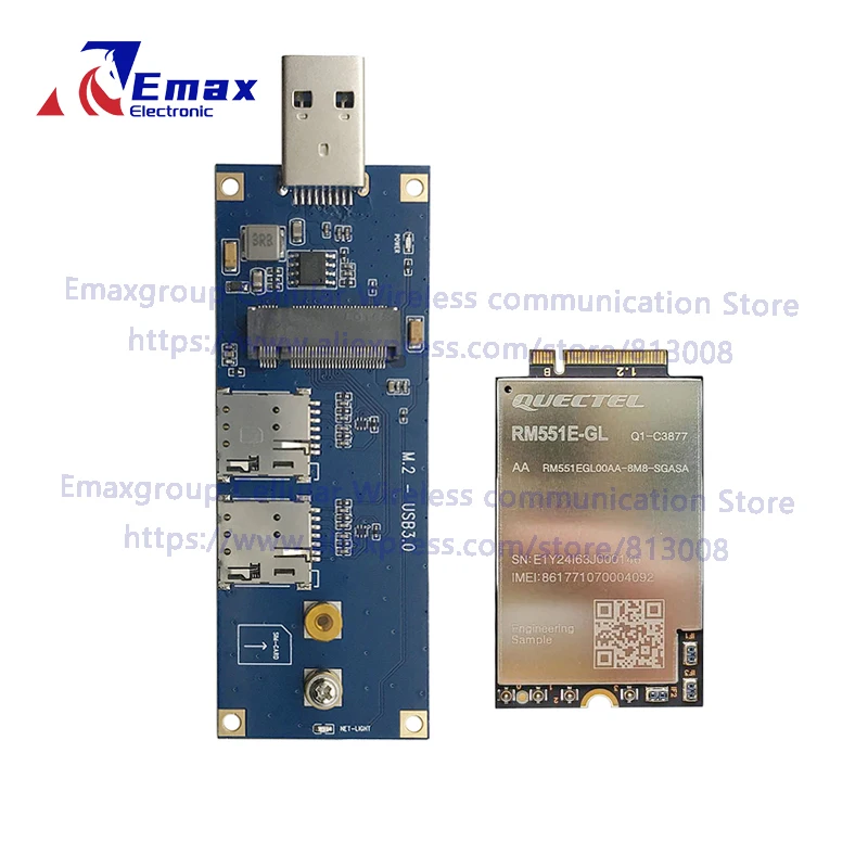 無料船新しい Quectel RM551E-GL 5G サブ 6 GHz & ミリ波モジュール RM551EGL00AA-8M8-SGASA M.2 IoT/eMBB グローバル バージョン アダプター オプション