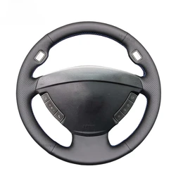 Black Faux Leather Car Steering Wheel Cover for BMW 7 Series E65 E66 2001-2008 (3 Spokes)