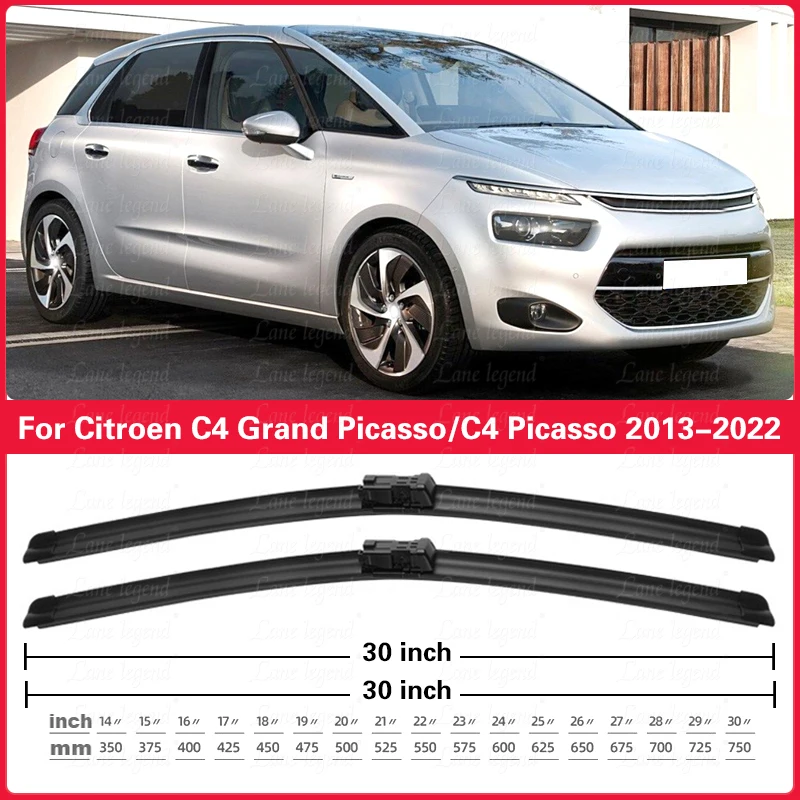 Front Wiper Blades Windshield Windscreen Window 30"+30" Car Accessories For Citroen C4 Grand Picasso / C4 Picasso MK2 2013-2022 view 4
