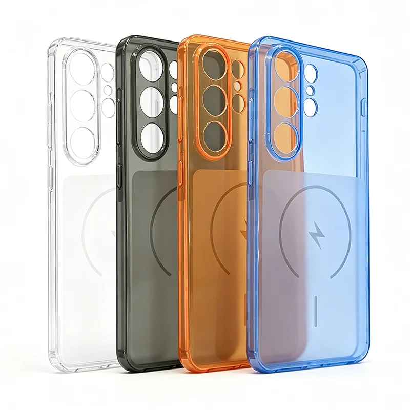 

Магнитный матовый прозрачный чехол для Samsung Galaxy S26 Ultra S25 S24 S23 Ultra Plus FE S22, цветной, для MagSafe, для S26 S25+