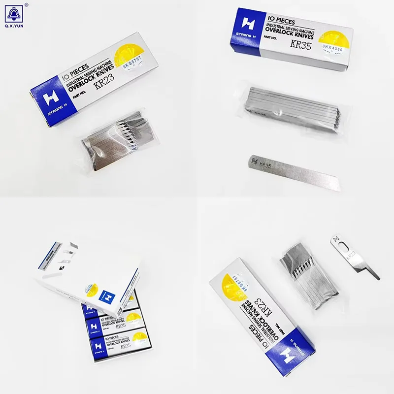 Lâminas de Overlock Industriais KR23 KR35 para Máquina de Costura, Faca Superior e Inferior para Siruba 747 757 Pegasus M700, Peças de Overlock