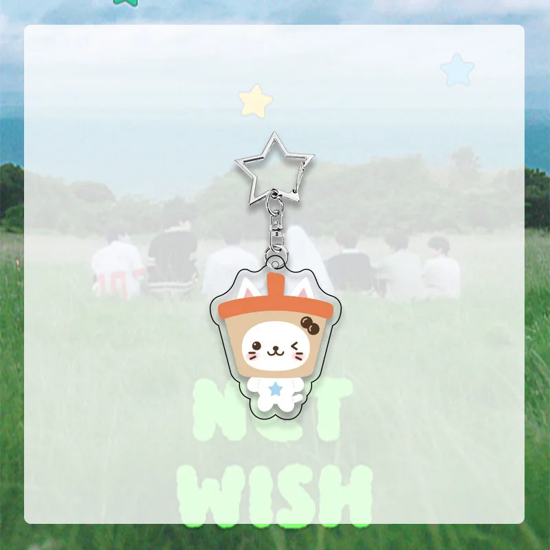 New NCT WISH Cute Cartoon Same Style Transparent Acrylic Bead Chain Keychain in Stock - view 4