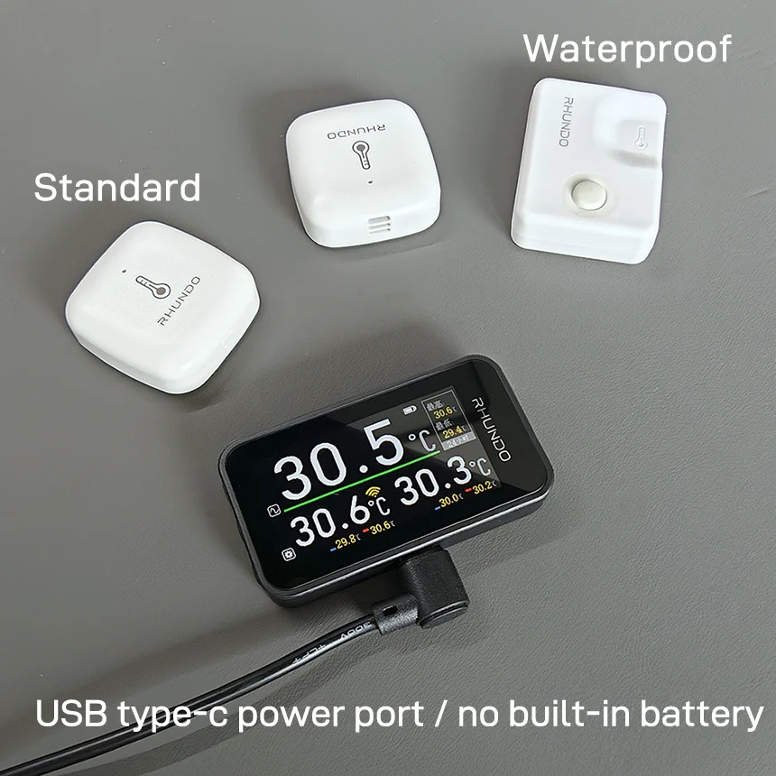 RHUNDO Wireless Thermometer 3 Waterproof Sensors Probes 1.9