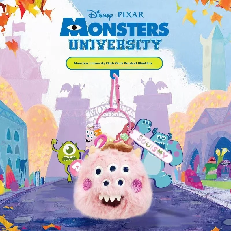 

New Disney Pixar Monster University Plush Pinch Pendant Blind Box Plush Toy Fluffy Bag Decor Backpack Couple Doll Toy Gift