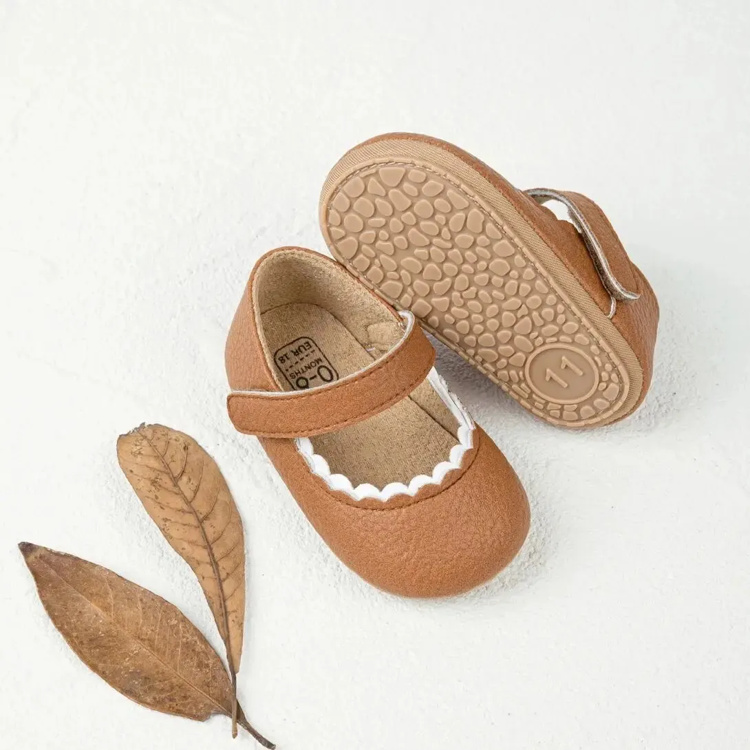 Meckior Baby Jongens Meisjes Schoenen Baby Leren Rubberen Zool Anti-Slip Peuter Eerste Wandelaars Wieg Schoenen Pasgeboren Meisje Prinses