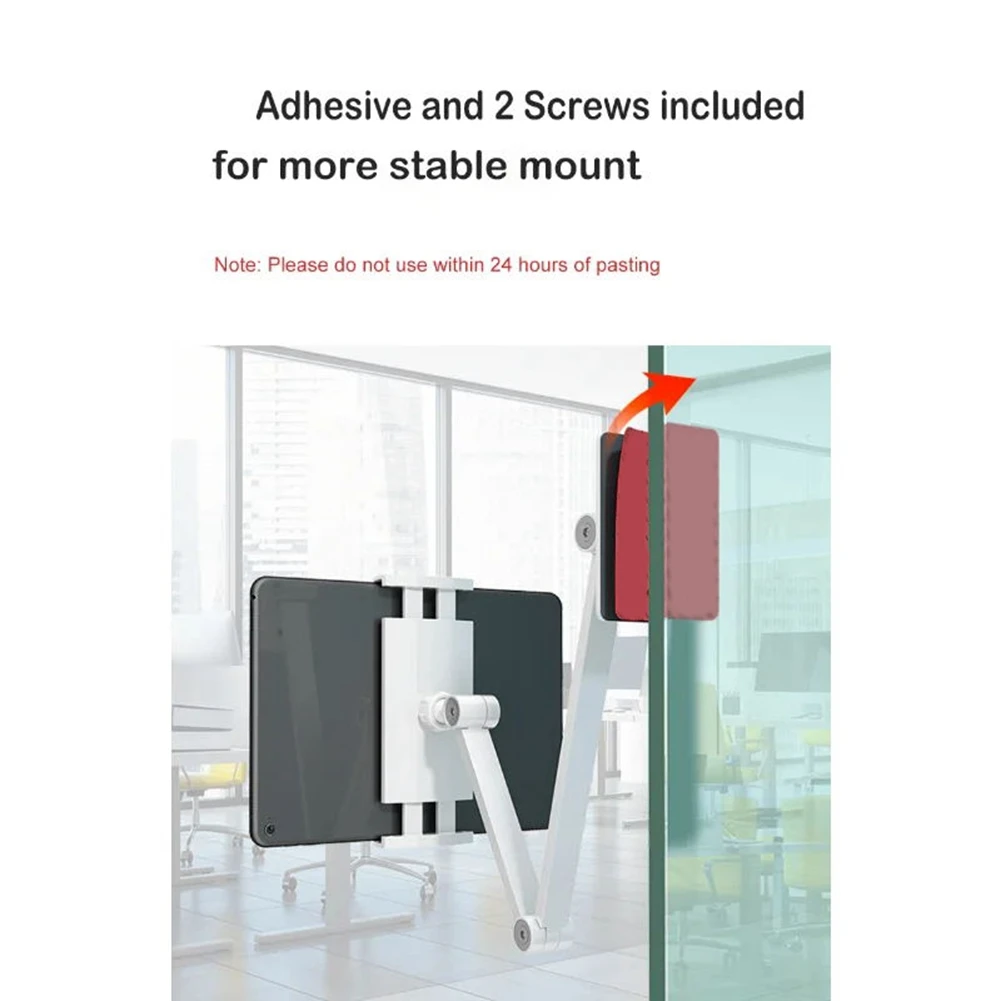 ABKI-Tablet Wall Mount Arm Foldable Foldable Wall Mobile Phone Holder For 4.7-12.9 Inch Electronic Devices Black