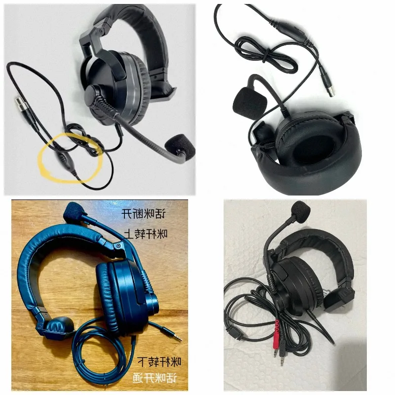 Foldable Broadcasting Guide, Single-sided Headset with Internal Communication, Dynamic Coil Noise Reduction, Rotating Microphone