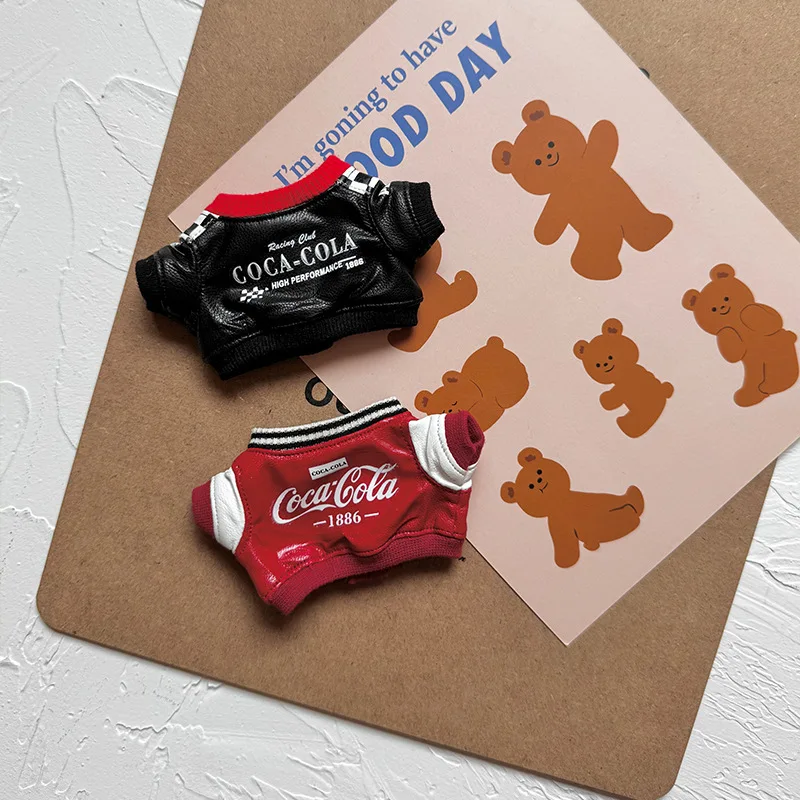 Für Labubu Kleidungsset Mini-Lederjacke, hübsche Baseballuniform, handgefertigtes Kleidungsset, fortschrittlicher Modedesigner, keine Puppe,