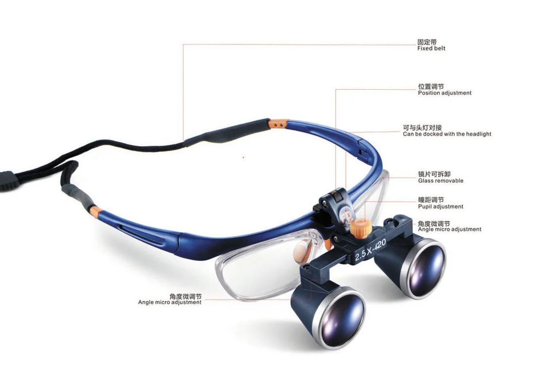 2026 New MT . New 5.0X Binocular . . Magnifier Surgery Loupe Glasses Pupil Adjustable Supper Light