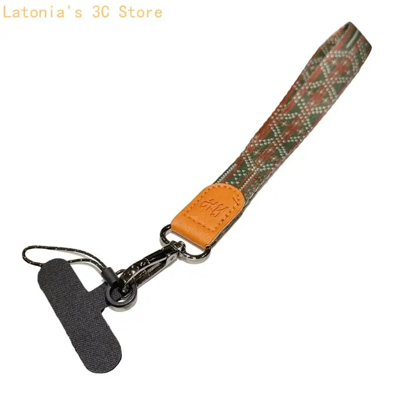 Robustes Canvas-Lanyard mit Totemblättern. Vielseitig einsetzbar für Mobiltelefone – Detail 8