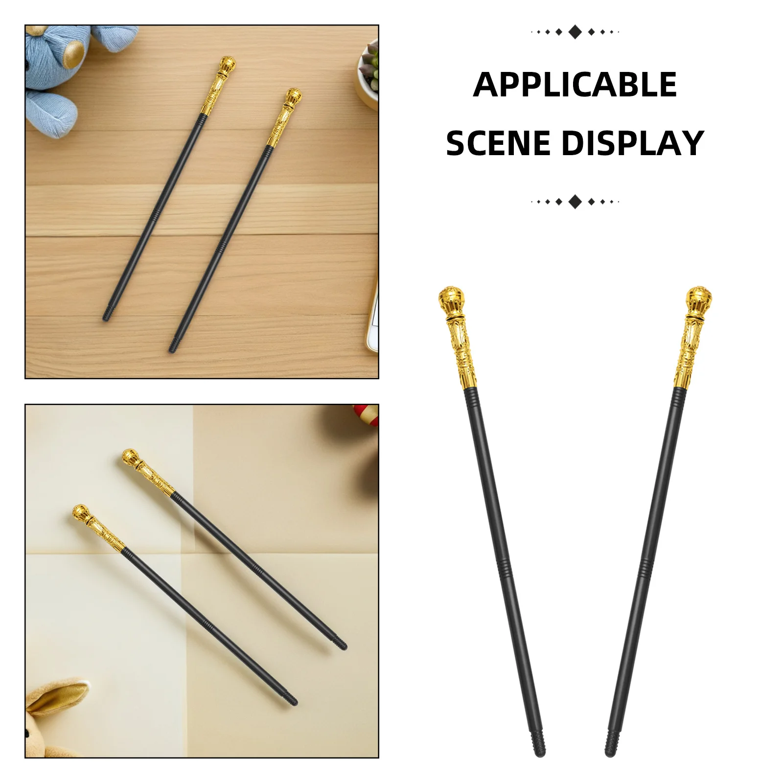 2 Stuks Koning Scepters Plastic Kostuum Wandelstok Afneembaar 3 Secties Lichtgewicht Decoratieve Rekwisieten Plastic