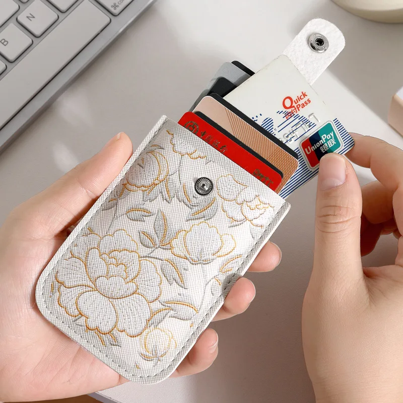 Pull‑out Id Card Holder Protector Creative Card Sleeve Multi Card Slots Storage Slim Thin Wallet for Men Women