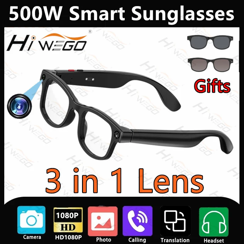 

Hiwego новый 3IN1 голосовой помощник AI-перевод 1080P HD камера Bluetooth вызов спортивные наушники на открытом воздухе солнцезащитные очки для мужчин женщин