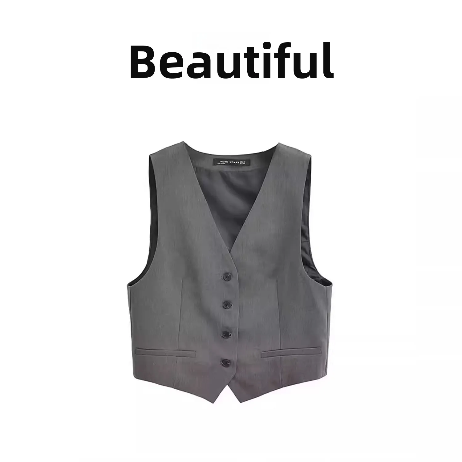 

Художественный женский жилет Ele в стиле ретро, приталенный, на одной пуговице, V-Ne ort Sle Fre и легкий дизайн, лето 2023, оригинал