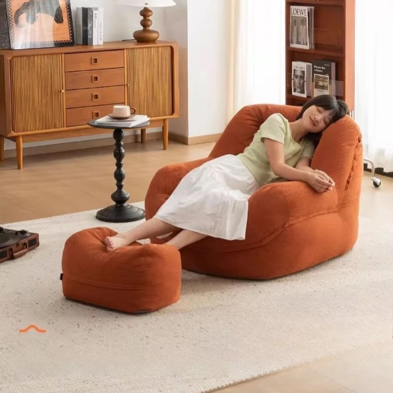 أريكة غرفة المعيشة الكسولة واحدة مريحة كرسي حصير المتسكع شرفة الترفيه كرسي مع مسند القدمين أثاث غرفة المعيشة