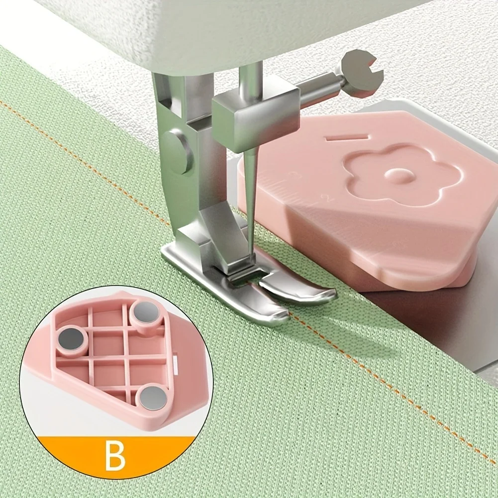 Magnetic seam guide for sewing machines, polygonal seam guide