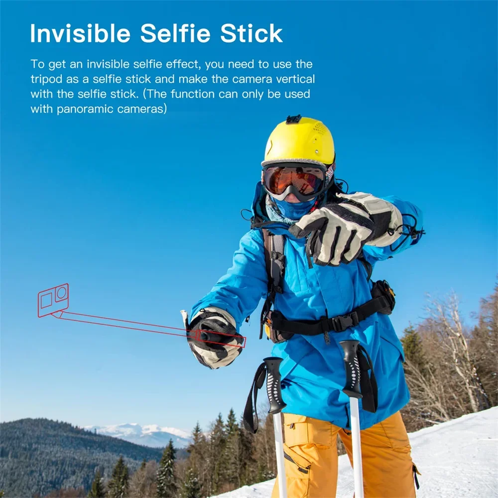 

Удлиненный кулачковый столб с невидимым действием 50,7 дюйма — 5-секционный поворотный замок с основанием штатива, нагрузка 1,5 кг для подводных выстрелов Gopro/insta360