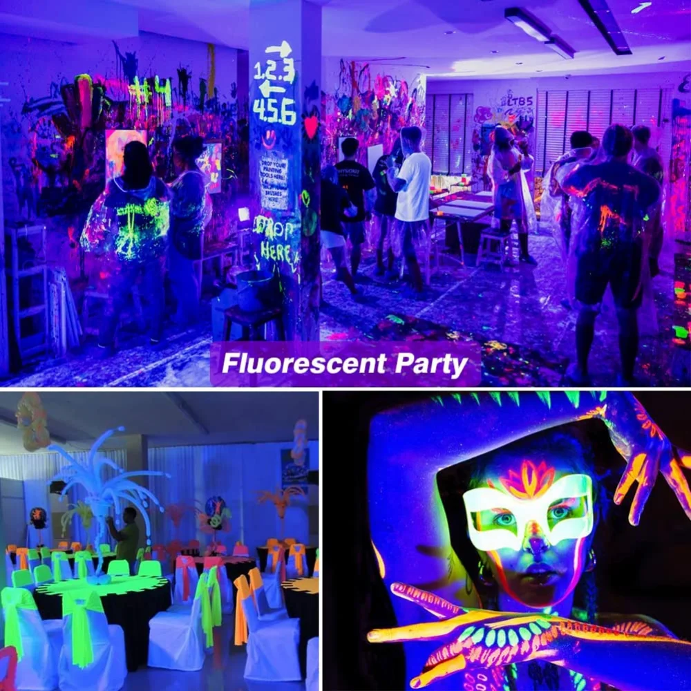 40 LED Black UV Light 38W Blacklight Bar Switch Light Up Glow in the Dark Party Supplies for Halloween Fluorescent Poster Stage