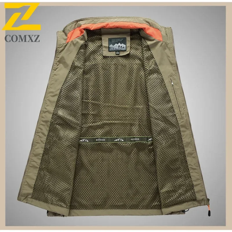 Summer New Men's Jacket with Multiple Pockets Design Refreshing and Breathable Vest Outdoor Fishing and Camping Men's Clothing