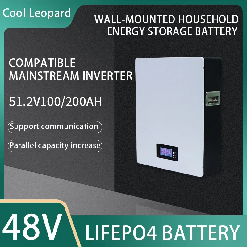 High Quality Wall Mounted Solar Energy Battery 48V 100AH 51.2v 5120Wh  Household Energy Storage Inverter LiFePO4 Battery