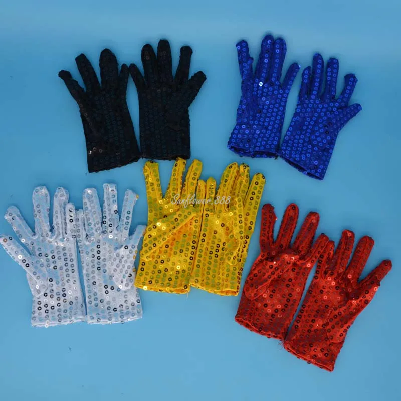 10 Paar Pailletten-Handgelenk-Handschuhe für Jungen und Mädchen für Kinder, Bühnenshow, Partykleid, Tanz, Maskerade, Halloween