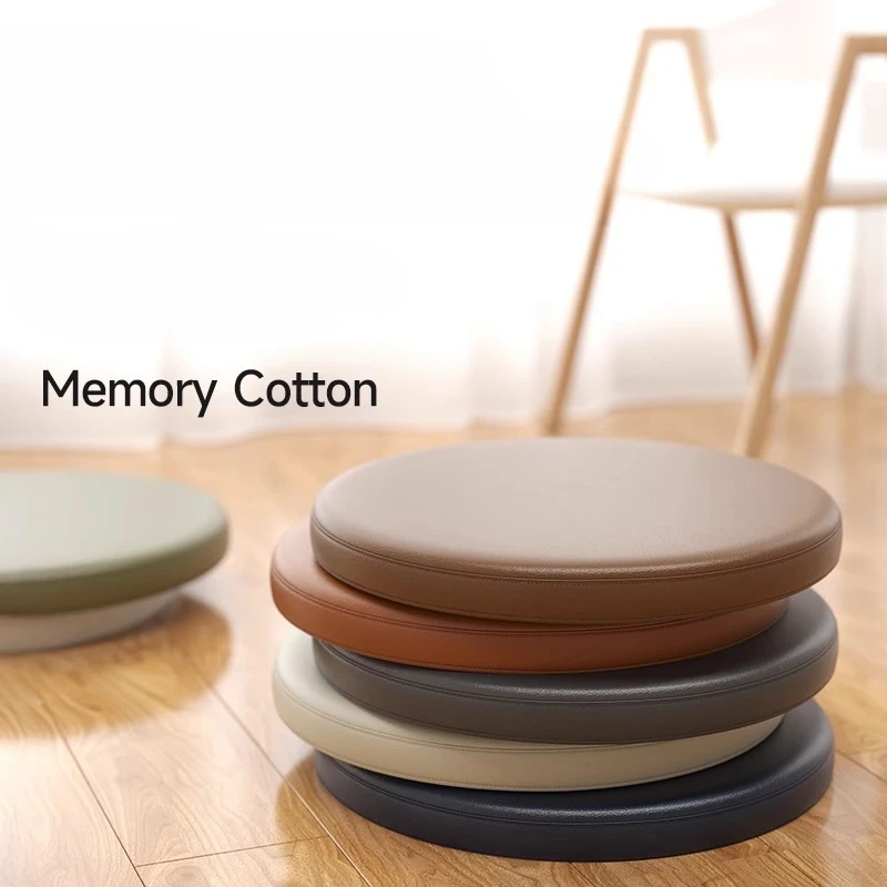 Circular Memory Cotton Pad Leather Cover Memory Cotton Dining Chair Cushion Bar Stool Cushion Putian Anti Slip Soft Seat Cushion