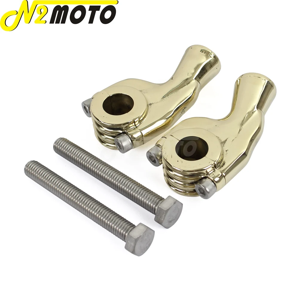 Solid Brass Motorcycles Old School Bent Finned 2-5/8\