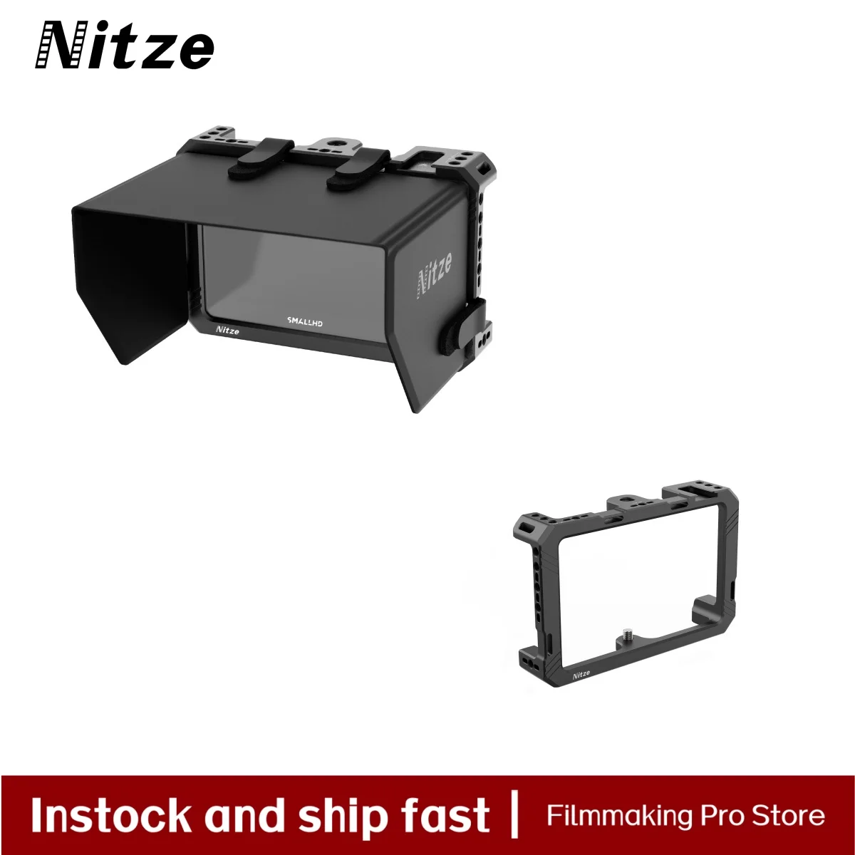 

Nitze Monitor Cage for SmallHD Indie 5 / Cine 5 Monitor Built-in cold shoe with LS5-B2 sunhood Kit