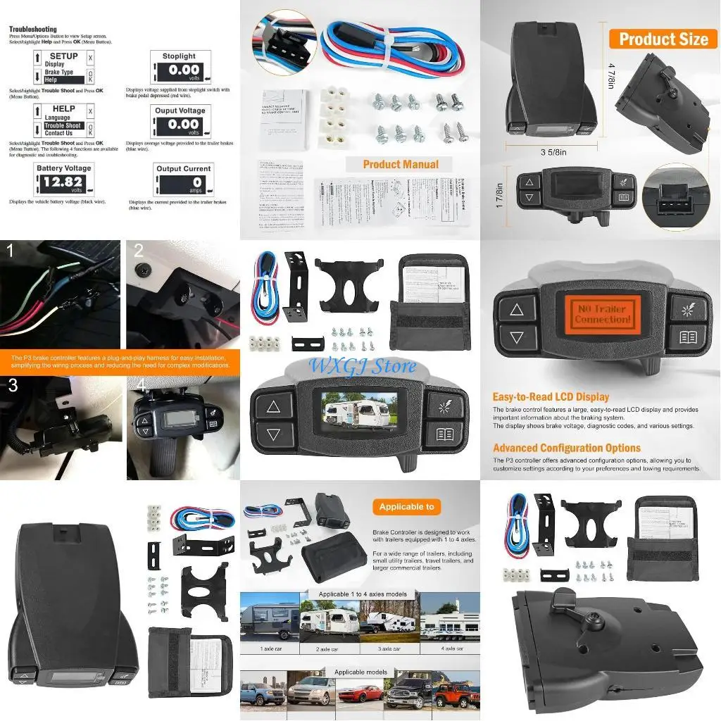 

37JE 90195 Truck Brake Controller Brake Control Module for P3 Electric Proportional Trailer Brake Controller Box Replacement