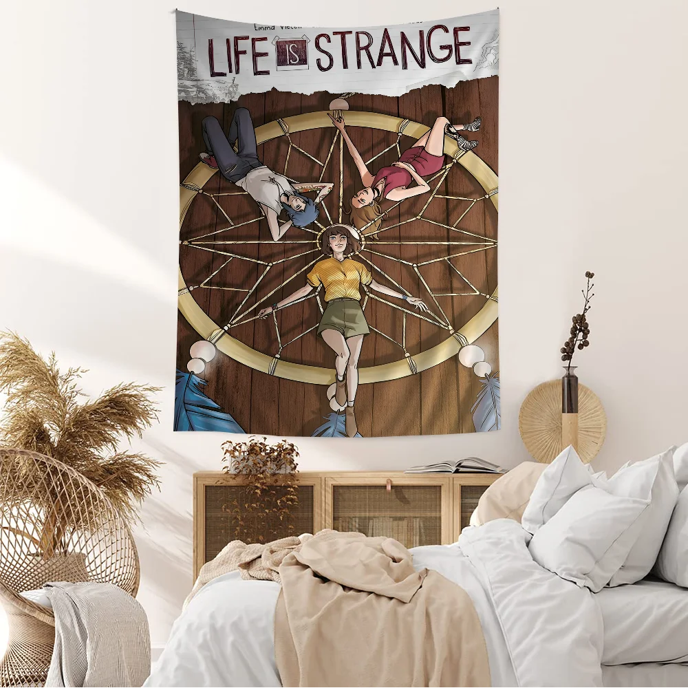 Life Is S-Strange 2 B-Before The Storm Video Game Colorful Tapestry Wall Hanging Hippie Flower Wall Carpets Dorm Decor Wall Art