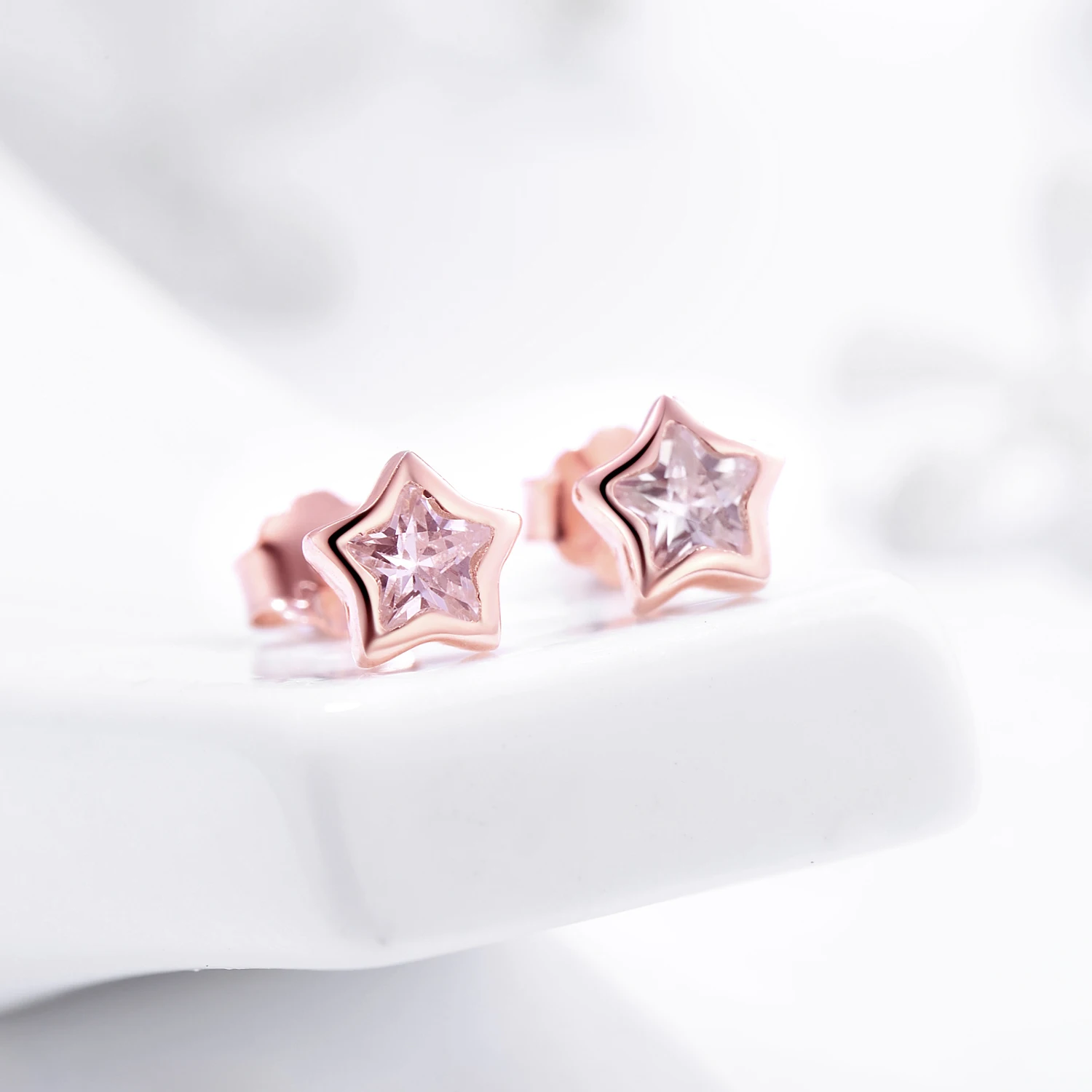 Modian najwyższej jakości 925 Sterling Silver wyczyść musujące cyrkonia gwiazdy stadniny kolczyki dla kobiet wykwintne biżuteria — zdjęcie 5