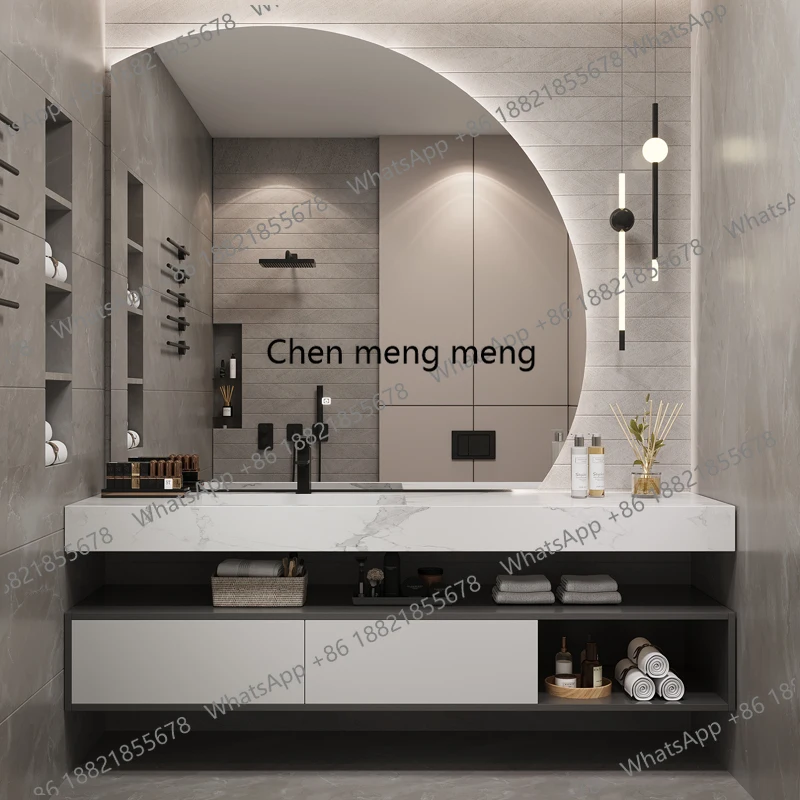 Home Modern Bathroom Cabinet Wooden Furniture Set Complete Prefabricated Kit With Mirror Small Black   Floating Vanity New