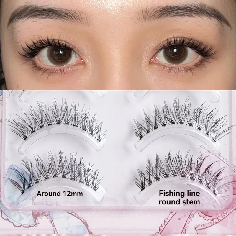 Накладные ресницы YOKPN E60 Round Stem Natural, натуральные, мягкие, для ежедневного использования, 5 пар в 1 коробке