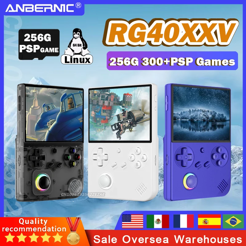 ANBERNIC RG 40XXV 4.0inch IPS Screen Retro Handheld Game Console Video Player  Linux 5G WIFI Bluetooth 256G 300+ PSP Games Gift