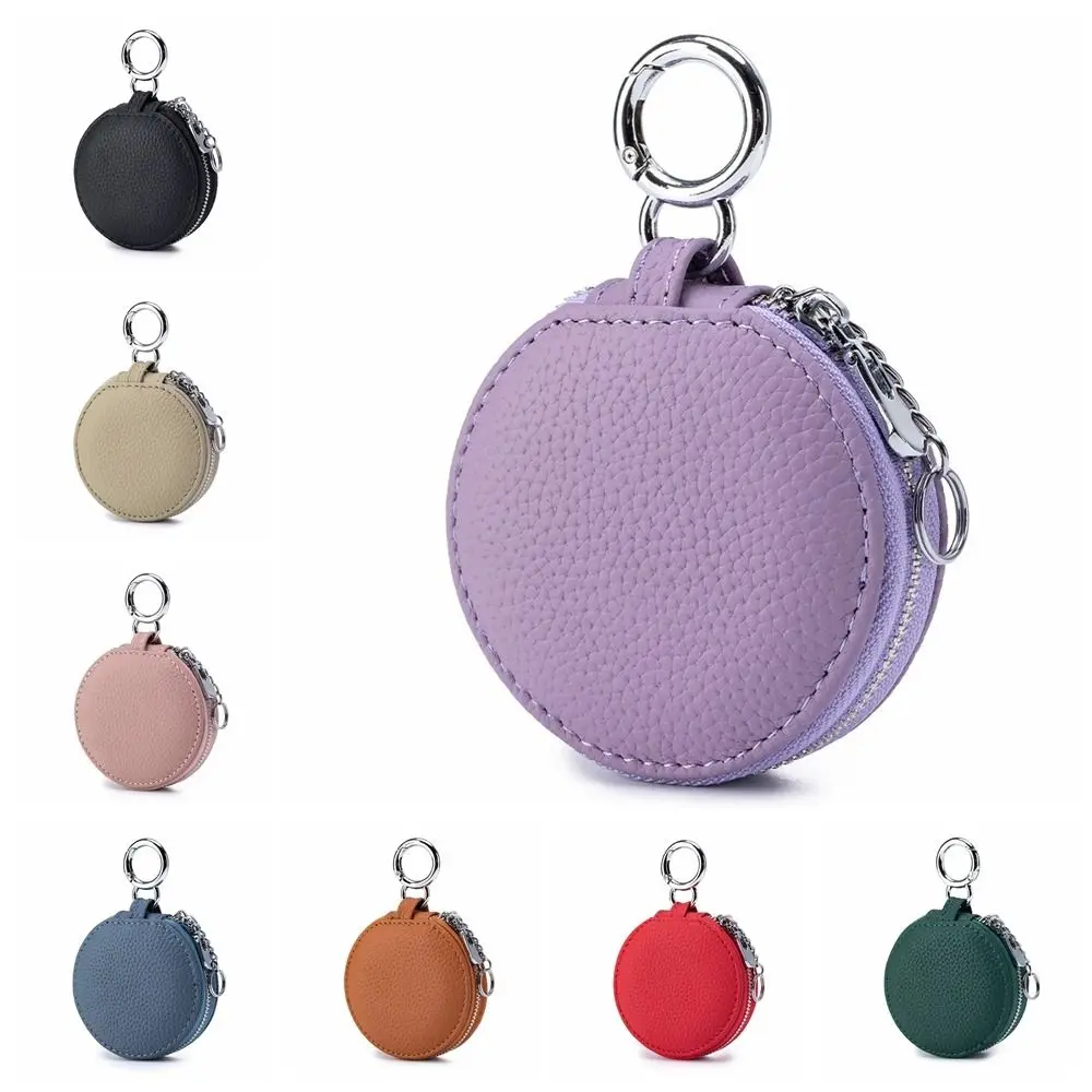 Cute PU Leather Coin Purse with Mirror Coin Bag Lipstick Storage Bag Korean Style Keychain Earphone Bag Bag Pendant Decor