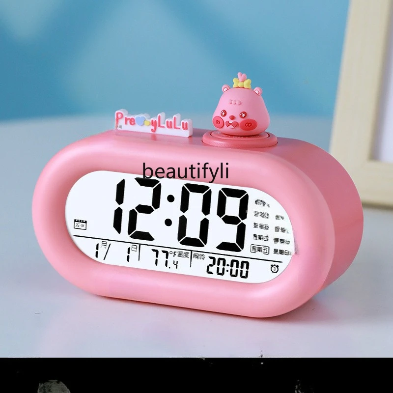 

Voice intelligent electronic alarm clock New students get up, cute home