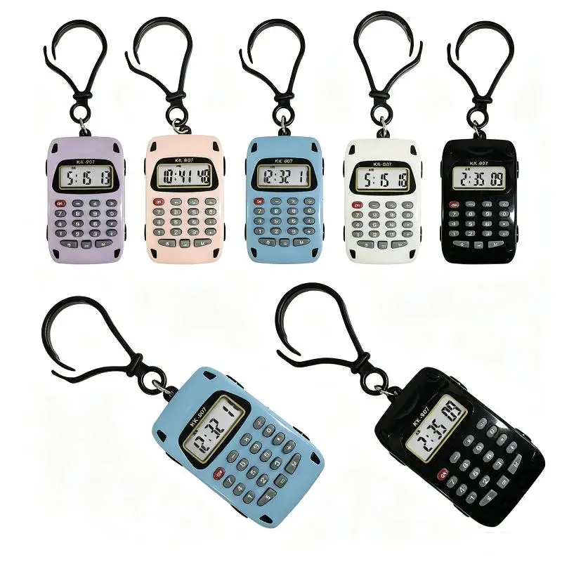 @*Mini Car Shaped Portable Calculator Detachable Keychain Compact Size Cute Stationery Gift for Kids Office School Supplies