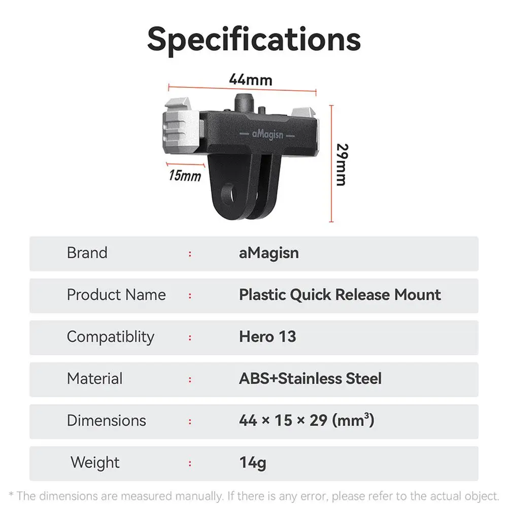 Base adaptadora de liberação rápida para gopro 13, suporte magnético, montagem de extensão para gopro hero 13, acessórios para câmera de ação