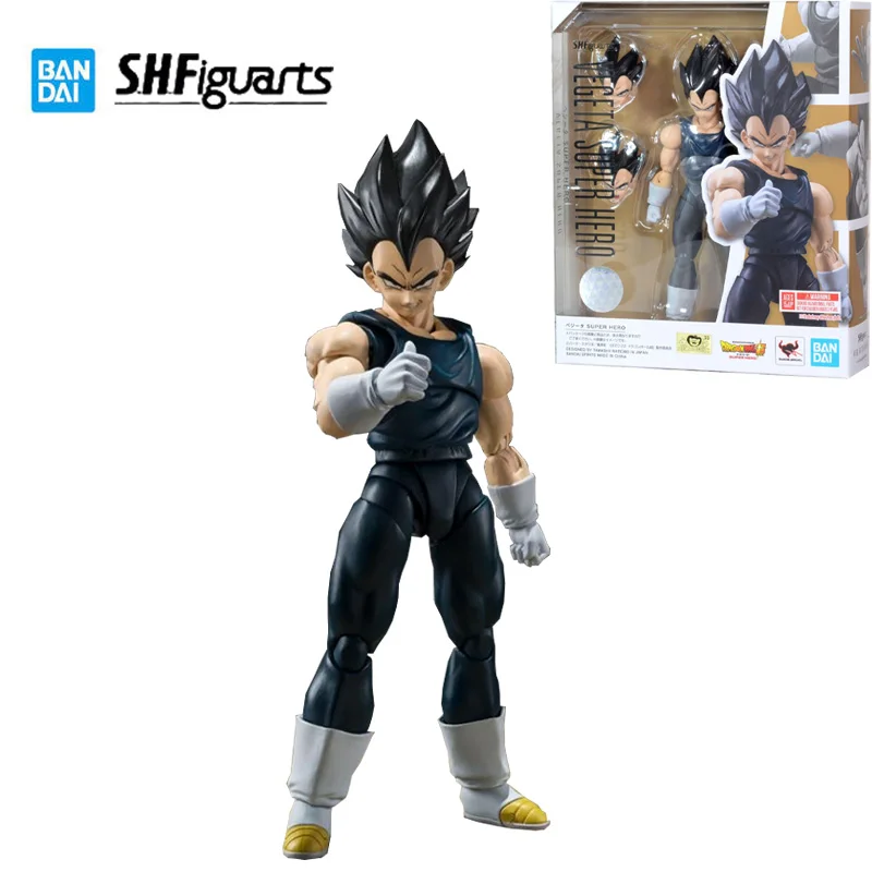 

Bandai Genuine Dragon Ball S.H.Figuarts Series Finished Model Kit Anime Figure VEGETA SUPER HERO Boy Action Toy Collection Model