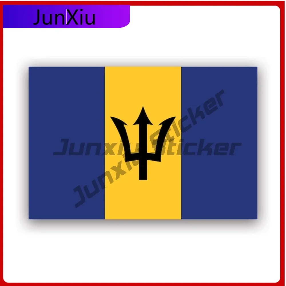 

Наклейка с флагом Барбадоса, водонепроницаемые наружные наклейки, забавная виниловая наклейка с изображением барбадийского флага для безопасного использования на открытом воздухе, уникальная.