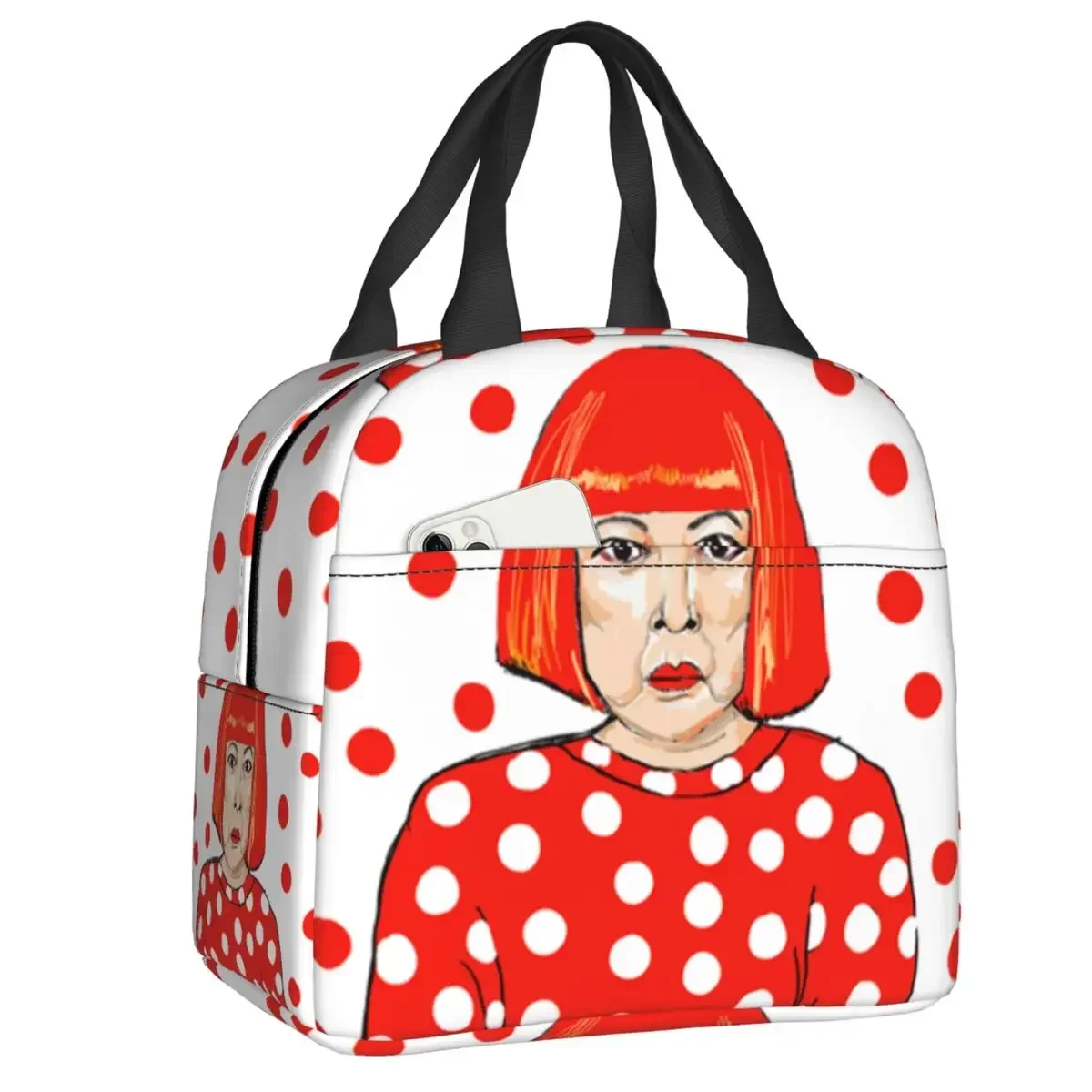 Yayoi Kusama Abstract Art Insulated Lunch Bag for Women Resuable Cooler Thermal Lunch Box Kids School Work Food Tote Bags